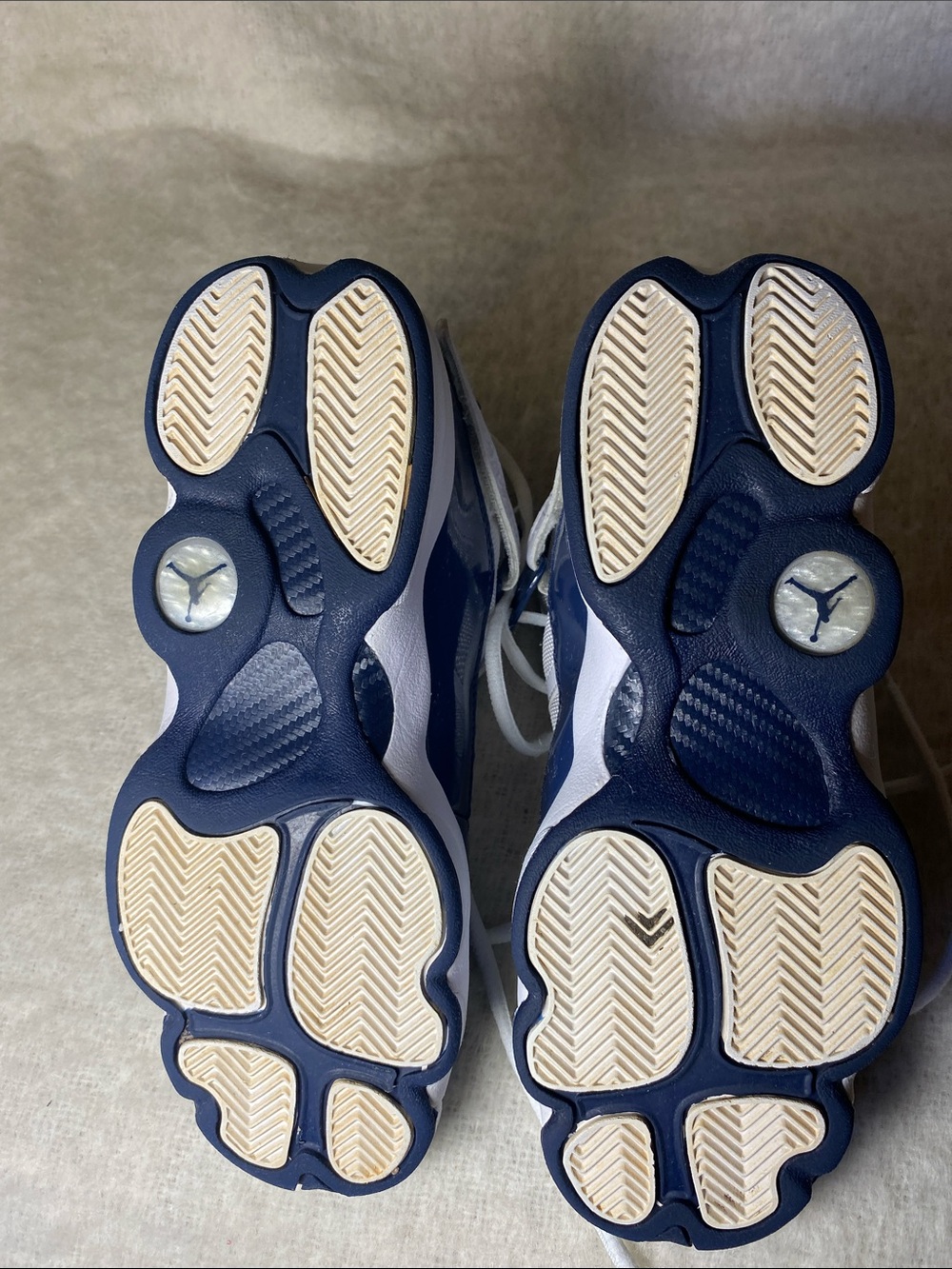 Air Jordan Kids Navy and White High-Top Basketball Sneakers - Picture 9 of 9